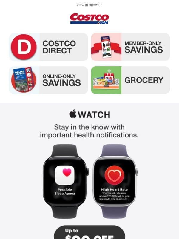 Something Special For Your Someone email from Costco