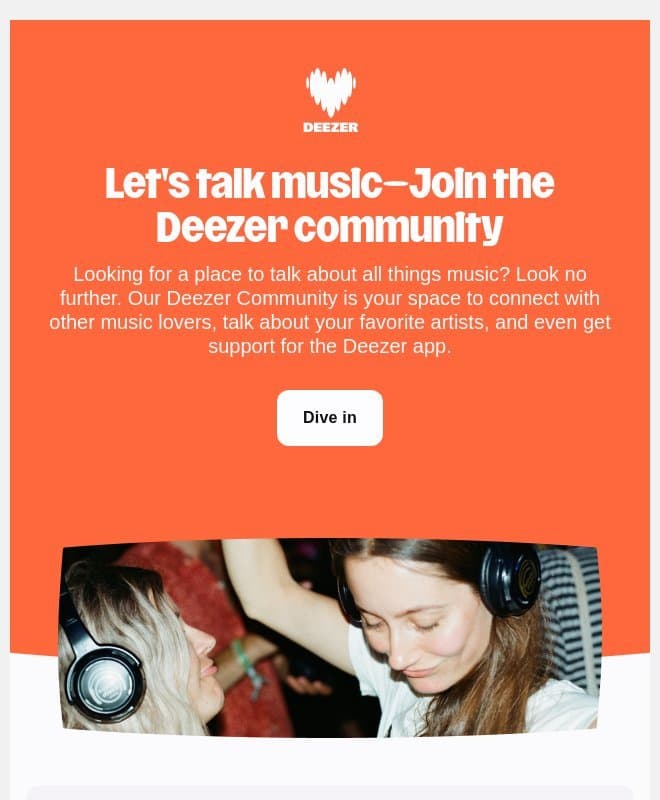 Join the Deezer community πΆ email from Deezer