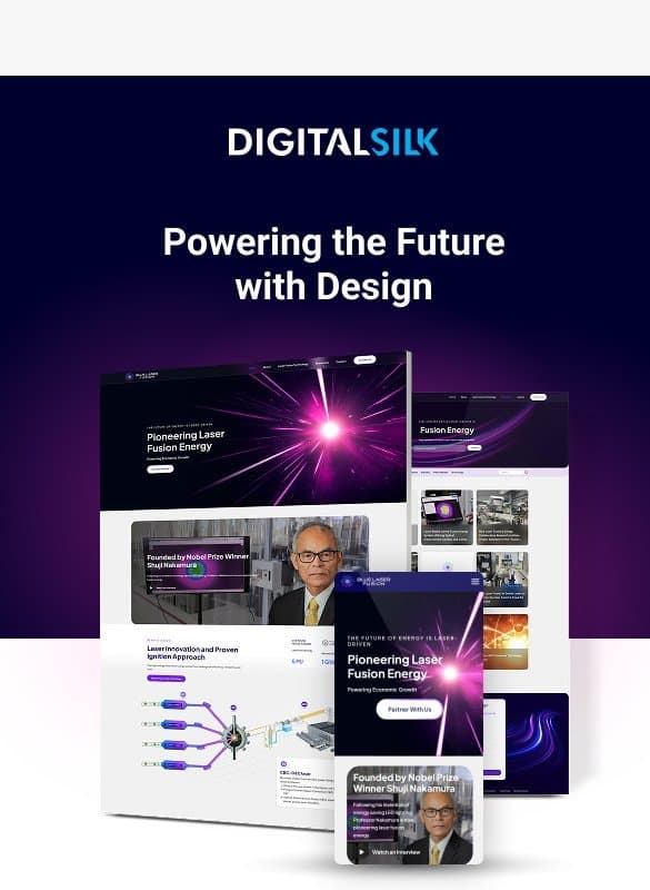 Innovation Meets Design: Blue Laser Fusion’s Website Launch email from Digital Silk