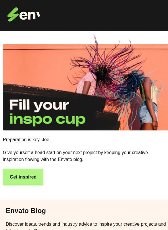 ⚡️ Explore free design courses, Joe email from Envato