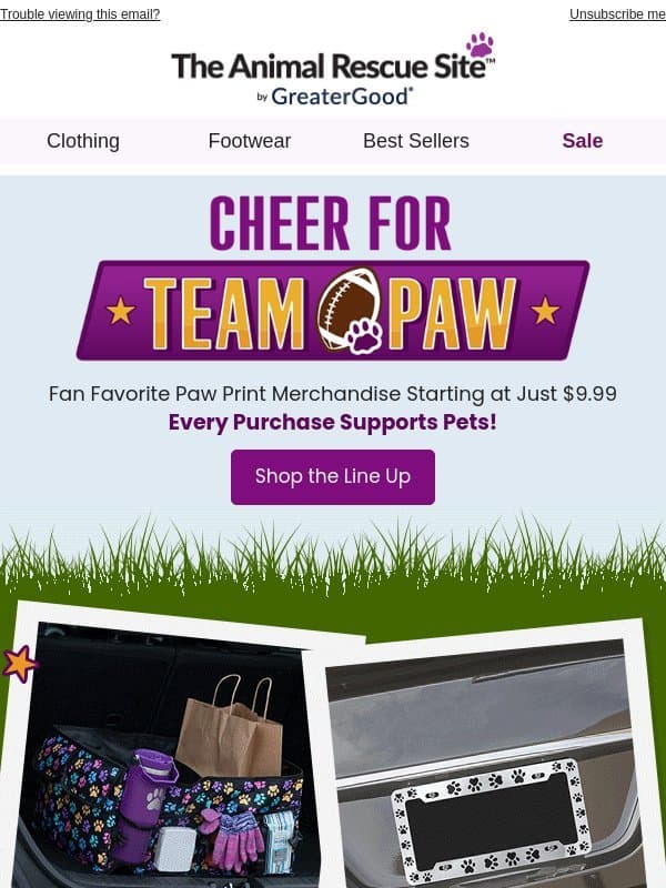 Score Big for Team Paw from $9.99 π π email from Farmstead