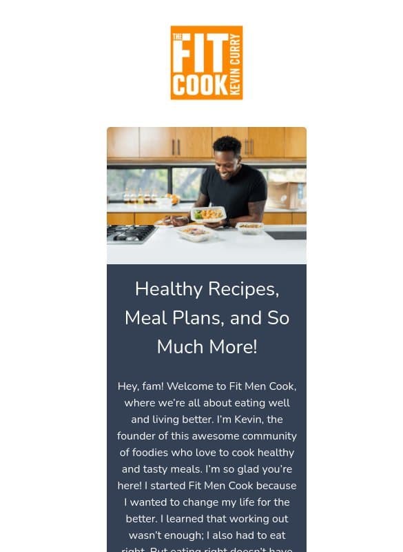 Welcome to Fit Men Cook email from Fit Men Cook