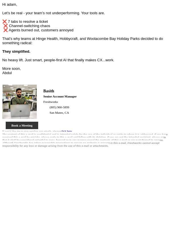 Customer service shouldn’t be this hard email from Freshdesk