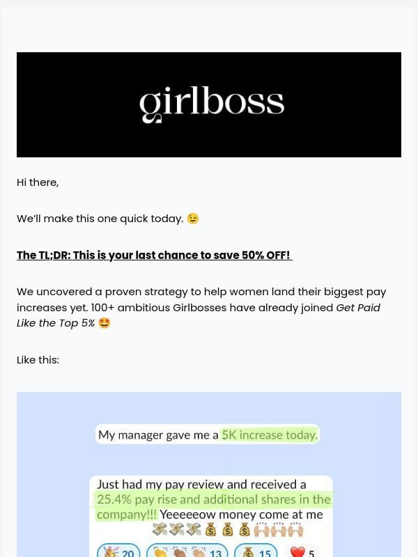 🚨 We don’t want you to miss this email from Girlboss