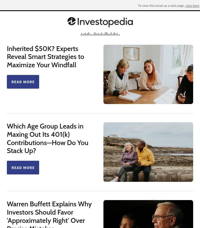 Which Age Group Leads in Maxing Out Its 401(k) Contributions—How Do You Stack Up? email from Investopedia
