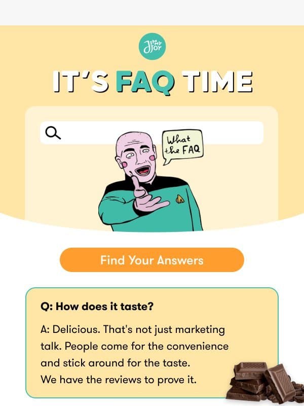 Questions? email from Jimmy Joy