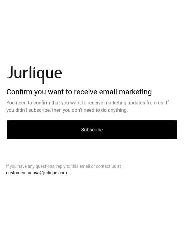 Confirm you want to receive email marketing email from Jurlique