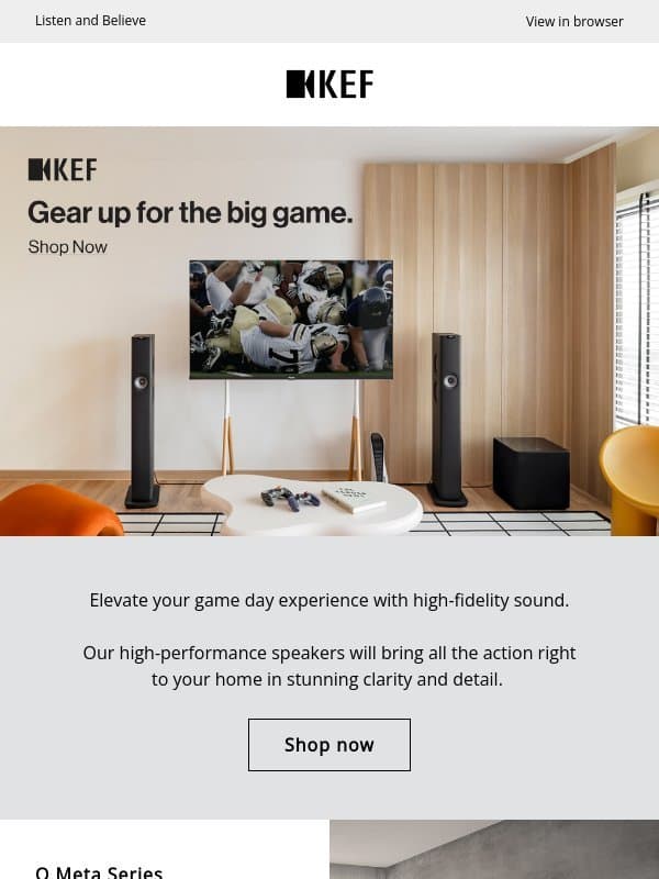 Hear the Game Like Never Before. email from KEF