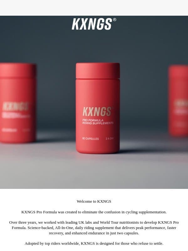 Your Fast-Track to Peak Performance email from KXNGS