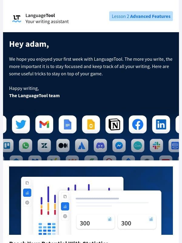 LanguageTool - Become an Advanced User email from LanguageTool
