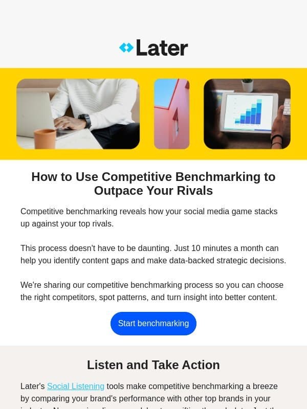 Are you keeping up with your competitors? email from Later Linkin.bio