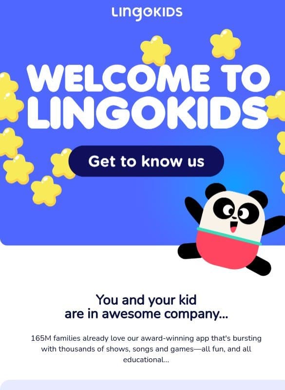 Welcome to Lingokids π email from Lingokids