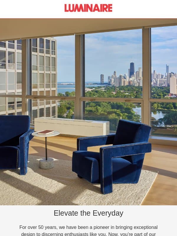 Welcome to Luminaire. Where Good Design Lives! email from Luminaire