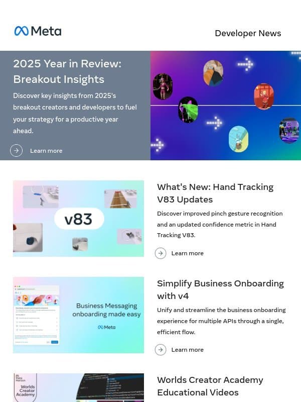 Your 2026 Foundation: The Essential Tools for Building on Meta email from Meta Platforms Inc.