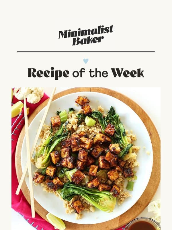 Featured Recipe: Crispy Peanut Tofu & Cauliflower Rice Stir-Fry email from Minimalist Baker