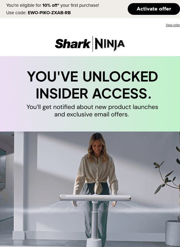 Welcome to the SharkNinja family. 🤝 email from Ninja Kitchen