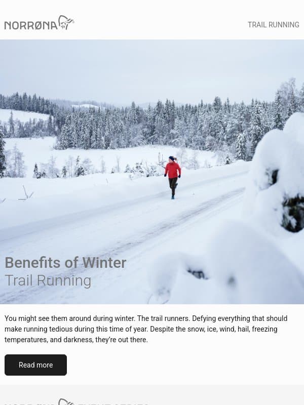Run Through Winter ❄️ email from Norrøna