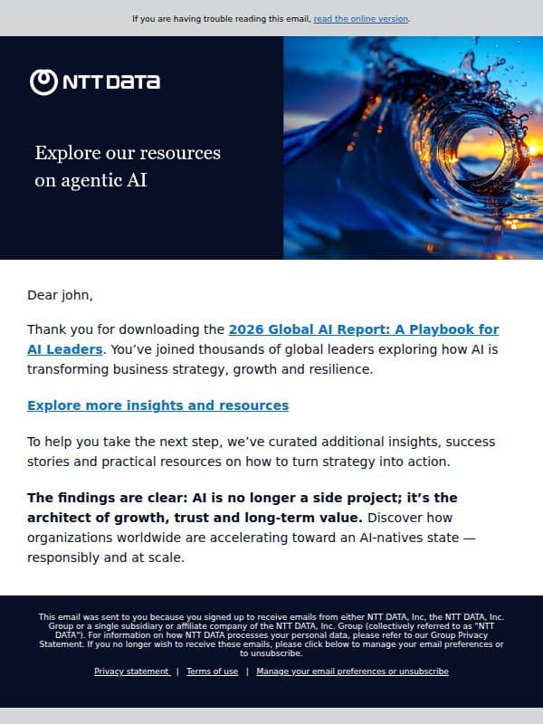 How to make AI your business strategy email from NTT Data