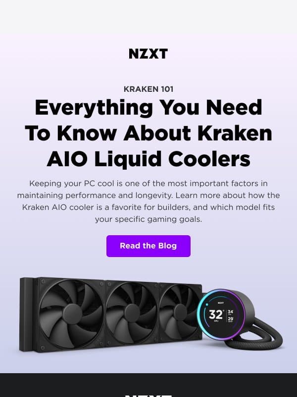 All About the Kraken email from NZXT