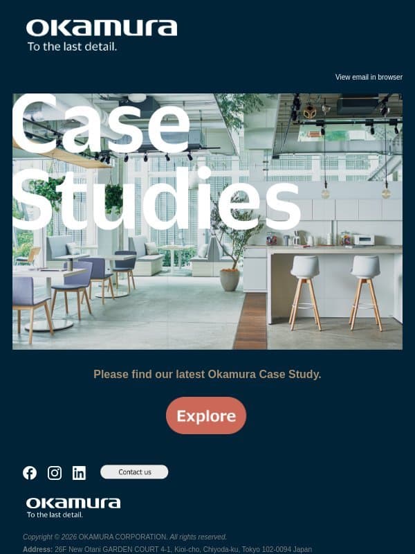 Hi , Okamura Case Study. email from Okamura