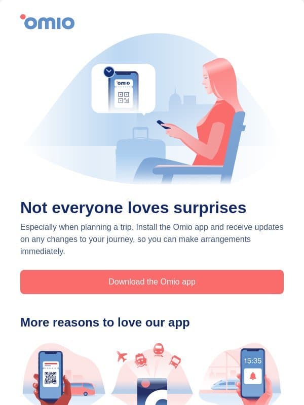 Download the Omio app email from Omio