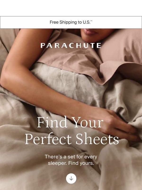 Your Sheet Match, Revealed email from Parachute Home