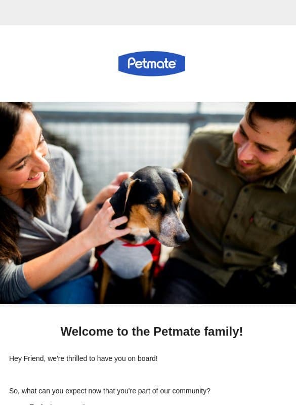 ⭐Welcome To The Family! Here's 15% off your first order. ⭐ email from Petmate