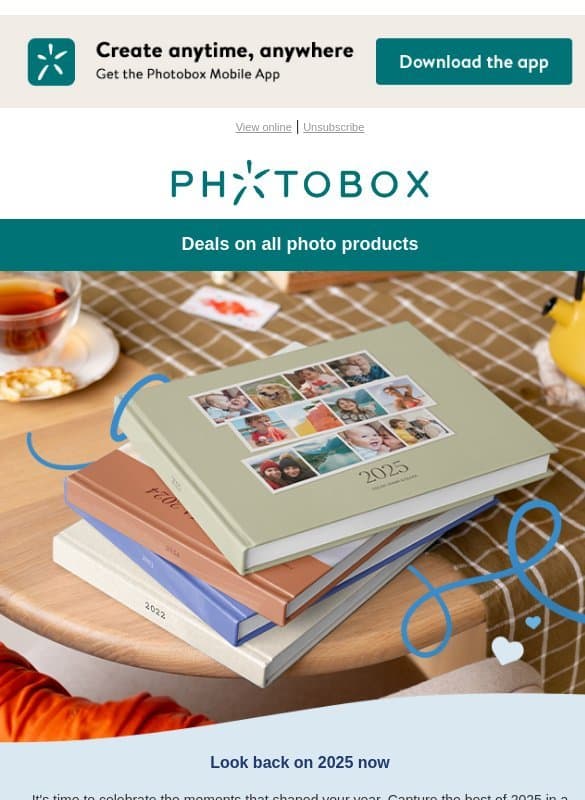 Grab 50% off books and calendars ๐ฅณ email from Photobox