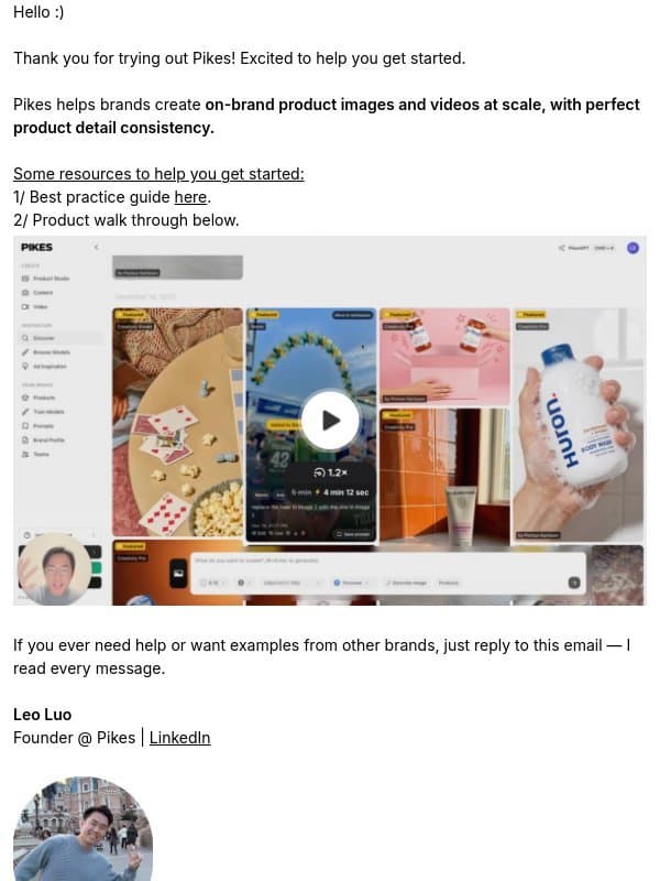 Welcome to Pikes 🖼️ email from Pikes AI