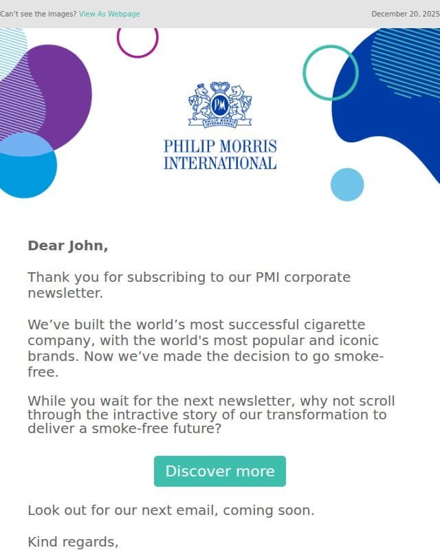 Welcome to PMI Corporate Newsletter email from PMI Global