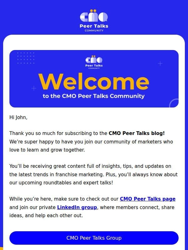 Welcome to the CMO Peer Talks Blog! π email from PromoRepublic