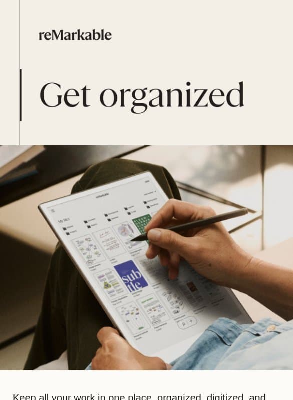 Start off organized email from reMarkable