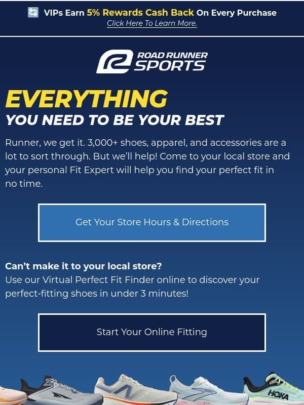Overwhelmed By Choices? Start Here > email from Road Runner Sports