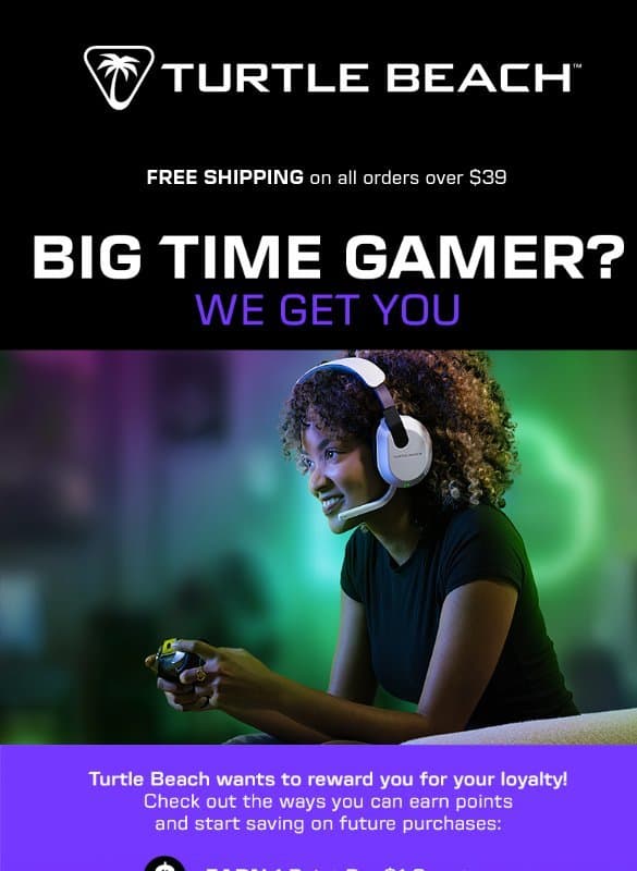 Don't Miss Out, Earn Turtle Beach Rewards Now! email from ROCCAT