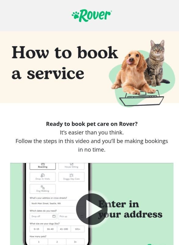 It’s easy to book pet care on Rover—see how! email from Rover