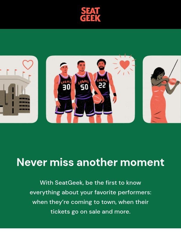 Who are your favorites? email from SeatGeek