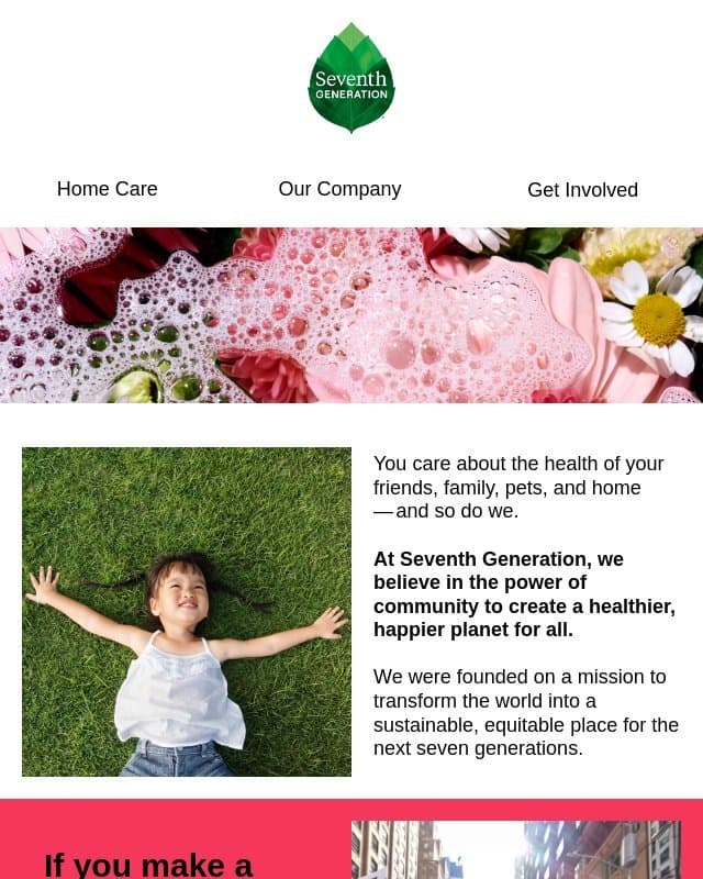 Go beyond the bottle: our values email from Seventh Generation