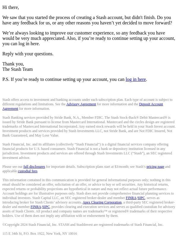 Want to chat about your Stash setup? email from Stash