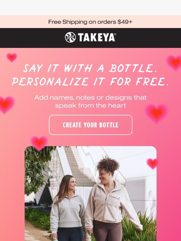 Limited Time: Get A Customization On Us! email from Takeya