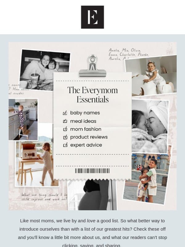 take a peek at our notes app 🗒️ email from The Everymom