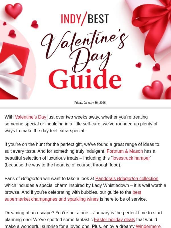Valentine’s Day supermarket meal deals, from M&S to Aldi email from The Independent