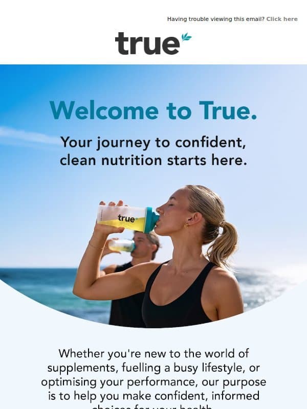 Welcome to True Protein. email from True Protein