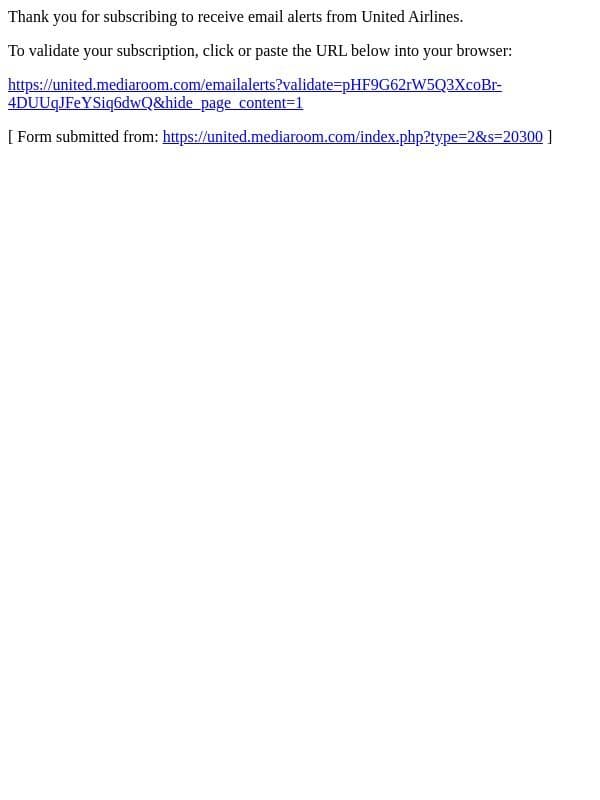 Email validation for United Airlines required email from United Airlines