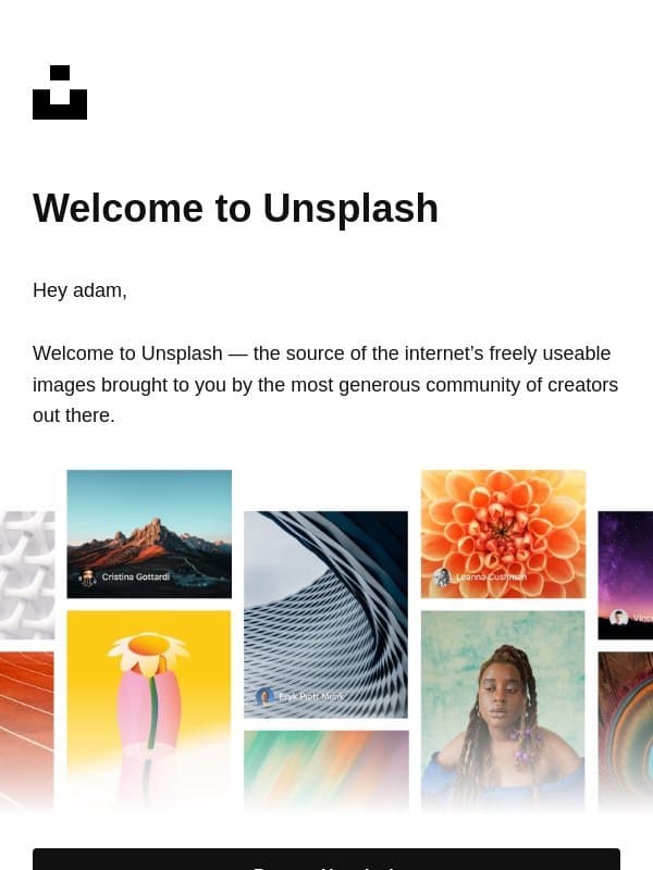 Welcome to Unsplash ๐๐ผ email from Unsplash