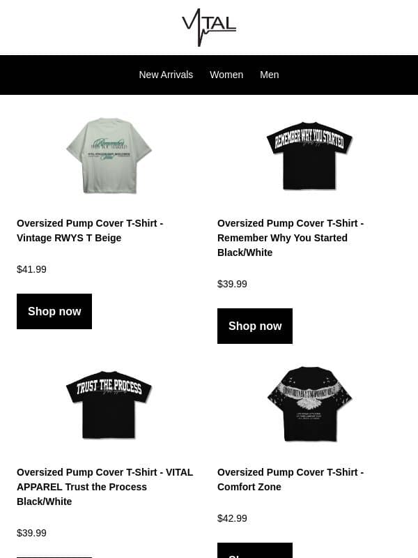 Built to move. Designed to turn heads. email from Vital Apparel