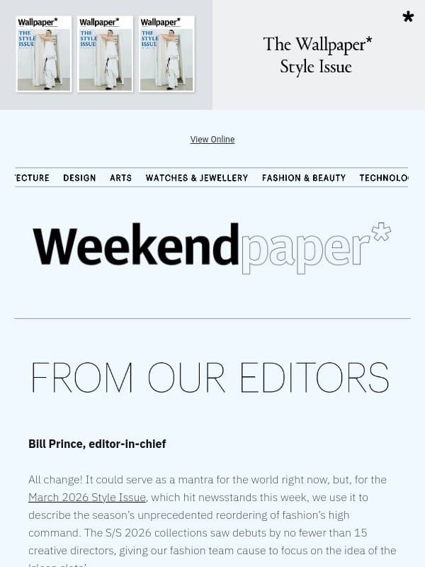 Weekendpaper* | Fashion’s great reset email from Wallpaper*