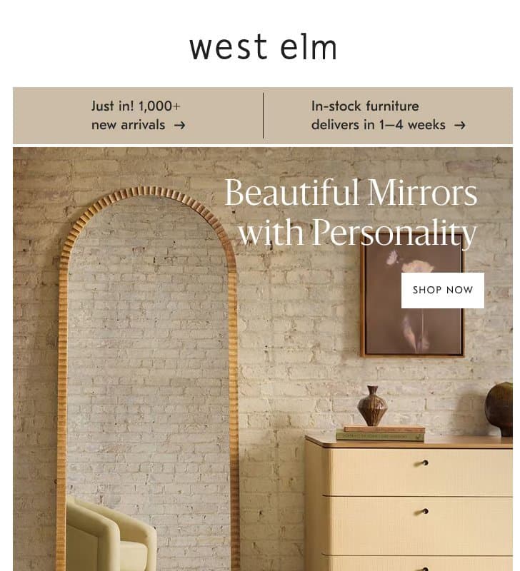 Find the mirror that fits your room email from West Elm