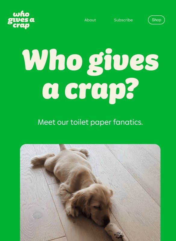 Who gives a crap? You do! email from Who Gives A Crap