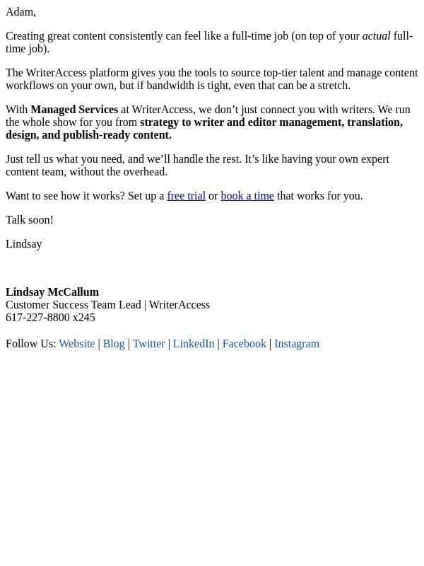 Get a full content team - without hiring one email from WriterAccess